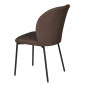 Стілець кухонний CARO Чорний каркас / Коричневий тканина
