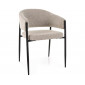 Стілець кухонний обідній м'який Akita Бежева тканина / Чорний каркас