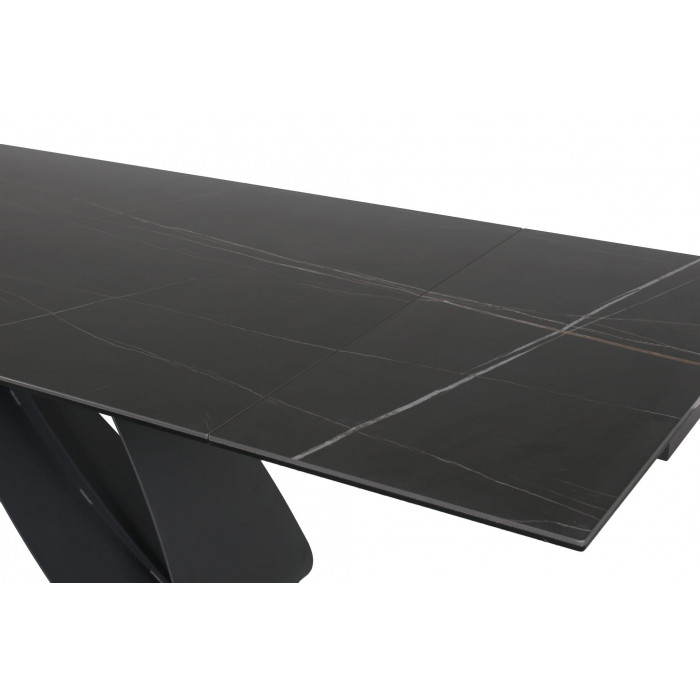Стіл обідній DIUNA CERAMIC Чорний MARMUR SAHAR NOIR / Чорний мат (160-240) X90