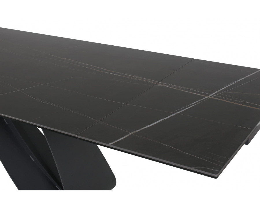 Стіл обідній DIUNA CERAMIC Чорний MARMUR SAHAR NOIR / Чорний мат (160-240) X90