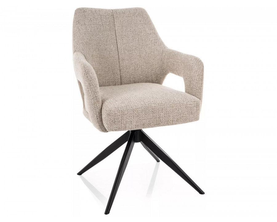 Стілець кухонний обідній м'який Olsen Noelle Бежева тканина / Чорний каркас