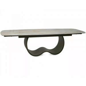 Стіл обідній кухонний розкладний Casablanca Ceramic (198–274)×98 см Кераміка Беж / Мідний каркас