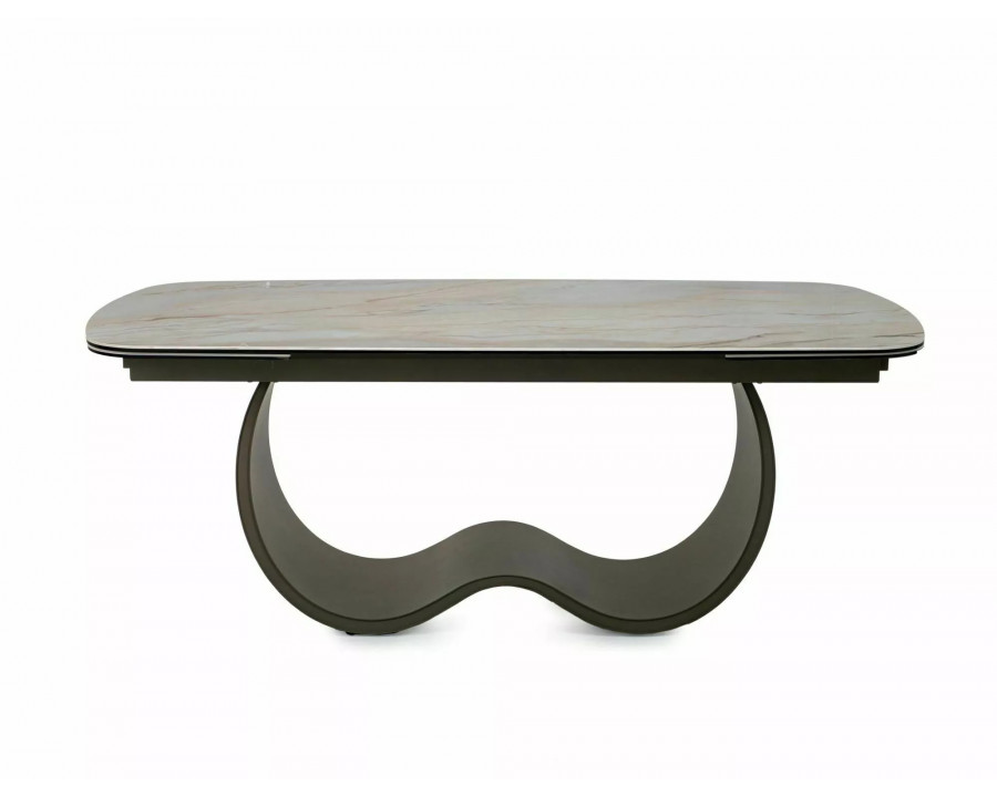 Стіл обідній кухонний розкладний Casablanca Ceramic (198–274)×98 см Кераміка Беж / Мідний каркас