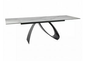Стіл обідній розкладний DIUNA CERAMIC Білий Statuario Venato / Чорний мат (160-240)X90 DIUNABC160