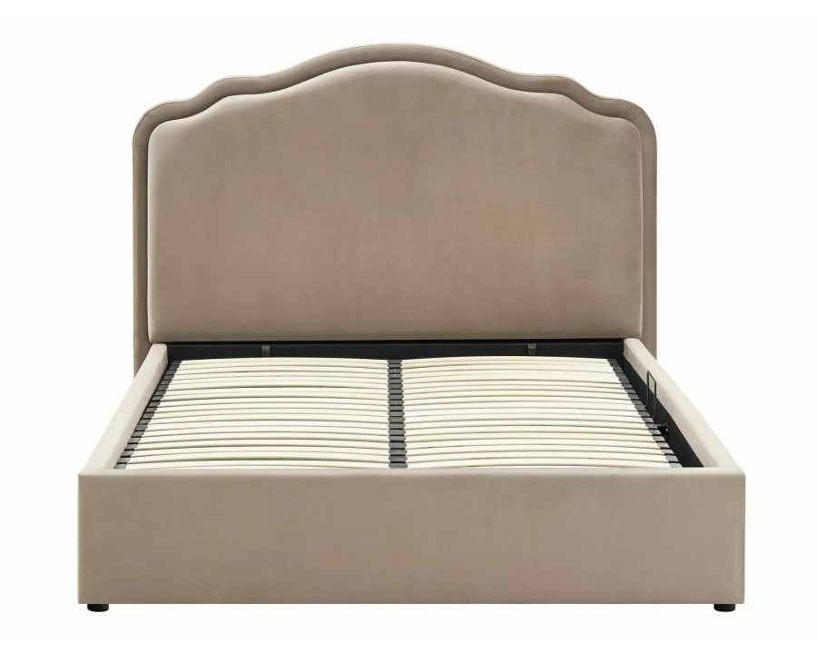 Ліжко полуторне м'яке Florencja Velvet 140×200 Темно-бежева велюр Bluvel