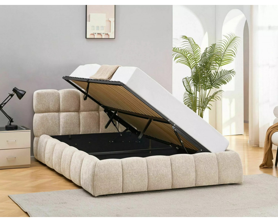 Ліжко двоспальне м'яке Parma Raven 160×200 Бежева тканина