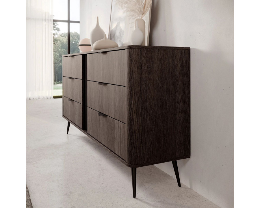 Комод Веріс / Veris 6S/163 з 6 шухлядами Дуб дунін/чорний