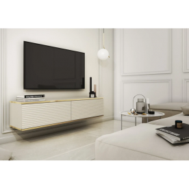 Тумба під телевізор навісна Оро / Oro 2-дверна RTV135 MDF Бежевий Ш135xВ30 см.