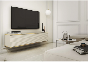 Тумба під телевізор навісна Оро / Oro 2-дверна RTV135 MDF Бежевий Ш135xВ30 см.