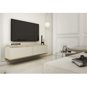 Тумба під телевізор навісна Оро / Oro 2-дверна RTV135 MDF Бежевий Ш135xВ30 см.