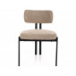 Стілець кухонний обідній м'який Misaki Бежева тканина / Чорний каркас