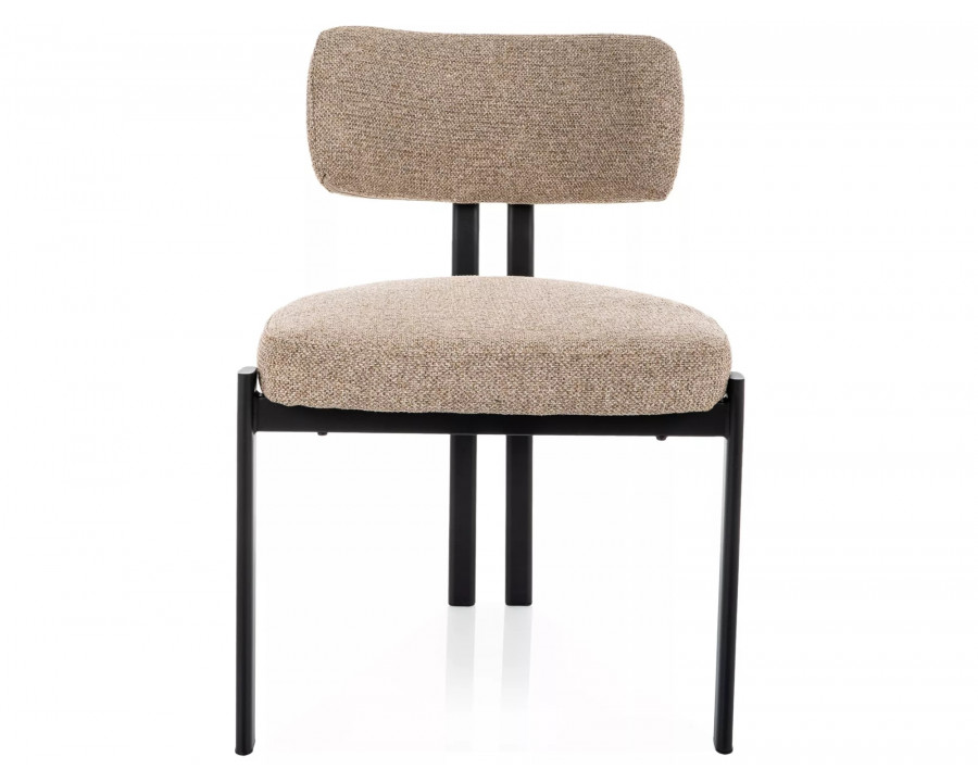 Стілець кухонний обідній м'який Misaki Бежева тканина / Чорний каркас