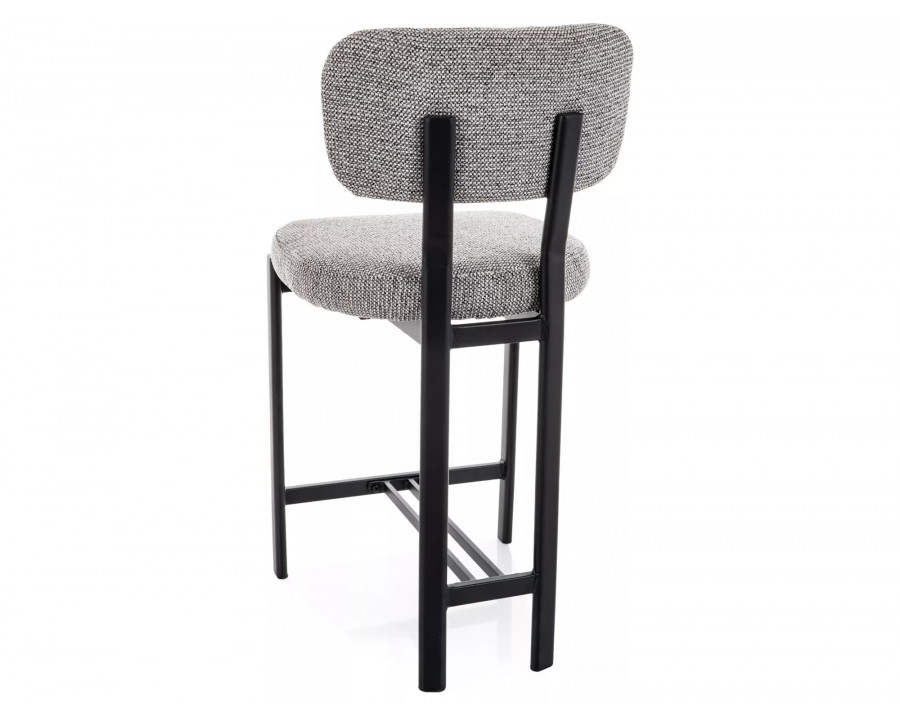 Напівбарний стілець кухонний Misaki H-2 Сіра тканина / Чорний каркас