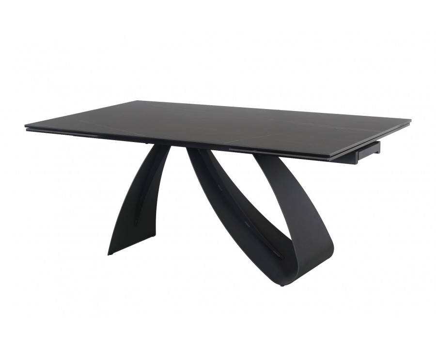 Стіл обідній DIUNA CERAMIC Чорний MARMUR SAHAR NOIR / Чорний мат (160-240) X90