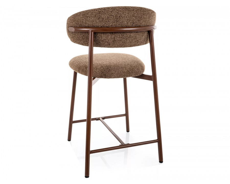 Напівбарний стілець кухонний Elton H-2 Noelle Капучіно тканина / Горіх каркас