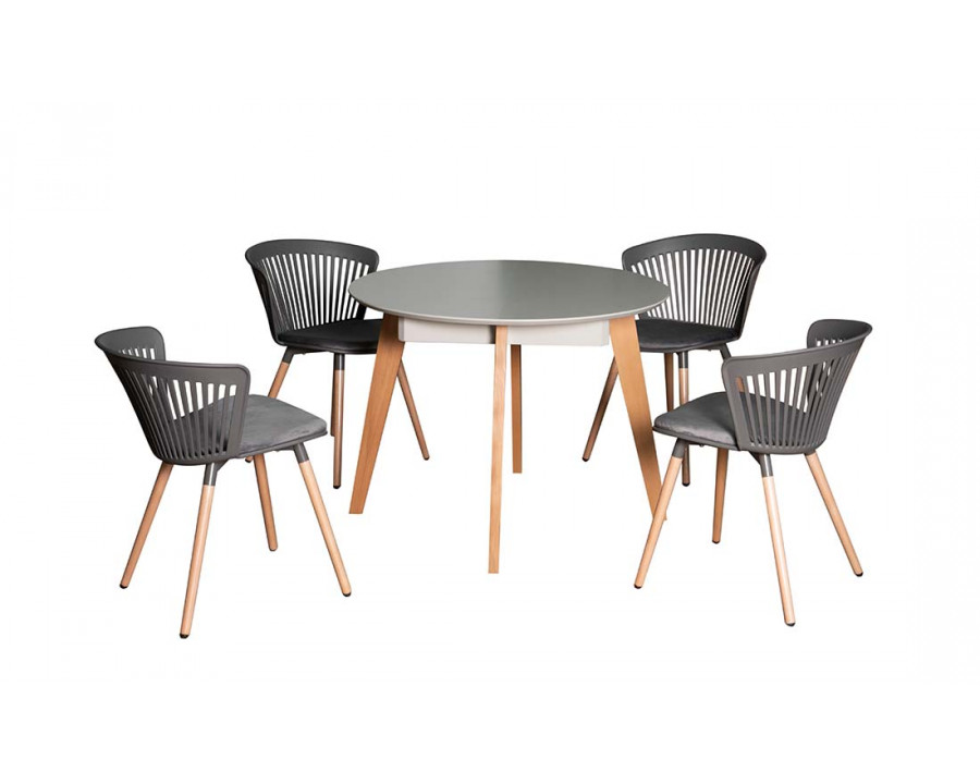 Стілець Поло пластик сидіння тканина 570x590x780 сірий