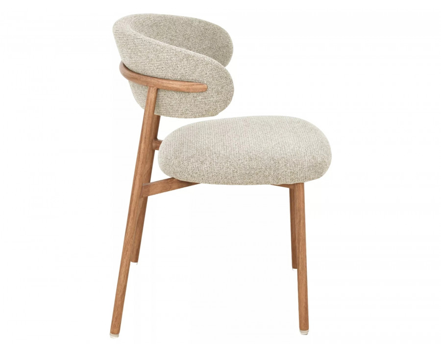 Стілець кухонний обідній м'який Elton Ii Бежева тканина / Дуб каркас