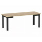 Стіл обідній кухонний розкладний Oskar (80–200)×80 см Ламінована плита Дуб / Чорний каркас