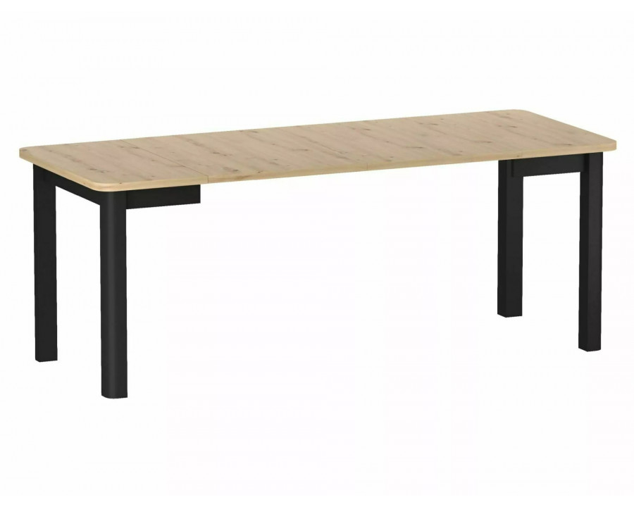 Стіл обідній кухонний розкладний Oskar (80–200)×80 см Ламінована плита Дуб / Чорний каркас