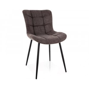 Стілець кухонний обідній м'який Julia Brego Капучіно тканина / Чорний каркас
