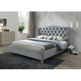 Двоспальне ліжко Aspen Velvet 180X200 Сірий