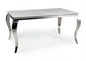 Стіл обідній PRINCE CERAMIC 150*90 білий CALACATTA/хром PRINCEBCH150