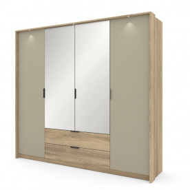Шафа для одягу Летто / Letto 4D2S/220 4-дверна Дуб терра темний/сірий кам'яний