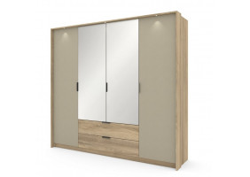 Шафа для одягу Летто / Letto 4D2S/220 4-дверна Дуб терра темний/сірий кам'яний