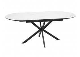 Стіл обідній розкладний GASTON CERAMIC 140(180)*80 білий / чорний GASTONBC140