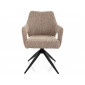 Стілець кухонний обідній м'який Olsen Noelle Темно-бежева тканина / Чорний каркас