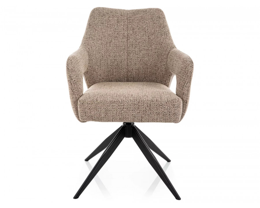 Стілець кухонний обідній м'який Olsen Noelle Темно-бежева тканина / Чорний каркас