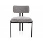 Стілець кухонний обідній м'який Misaki Сіра тканина / Чорний каркас