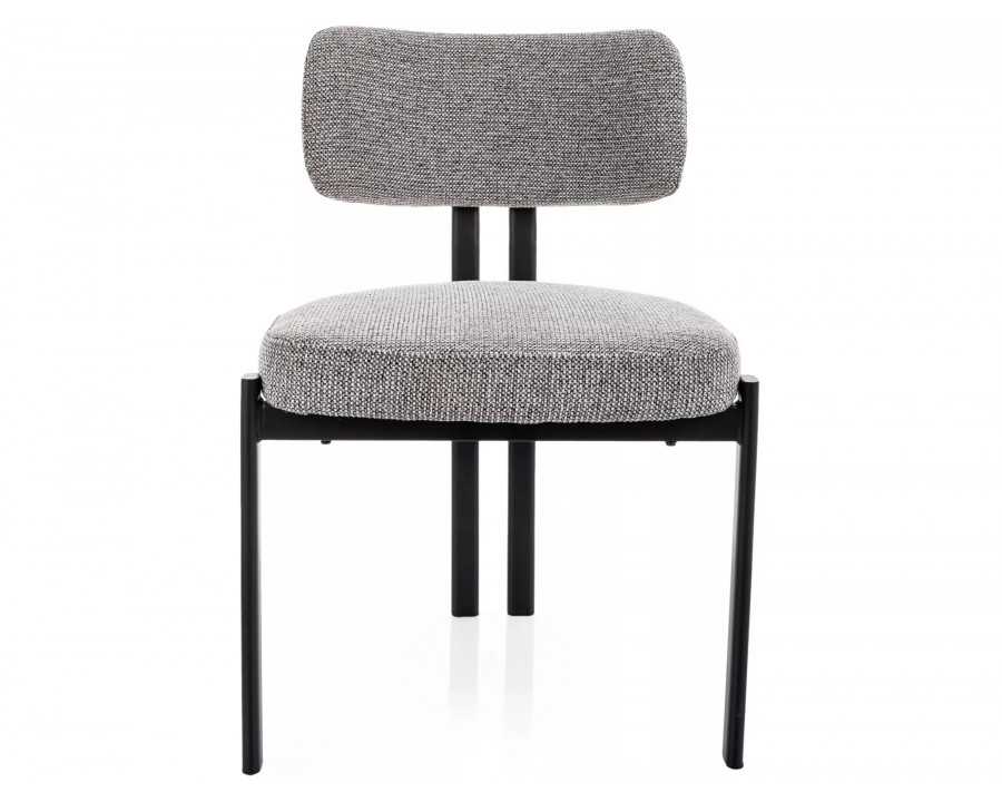Стілець кухонний обідній м'який Misaki Сіра тканина / Чорний каркас