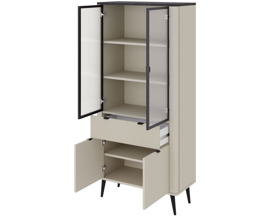 Вітрина MARLY REG 2 90х191х40 кашемір / горіх