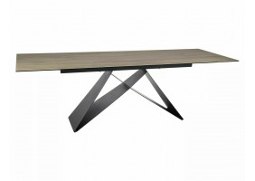 Стіл обідній розкладний WESTIN CERAMIC Світло-Сірий Pietra di Savoia / Чорний мат (160-240)X90 WESTINJBRC160