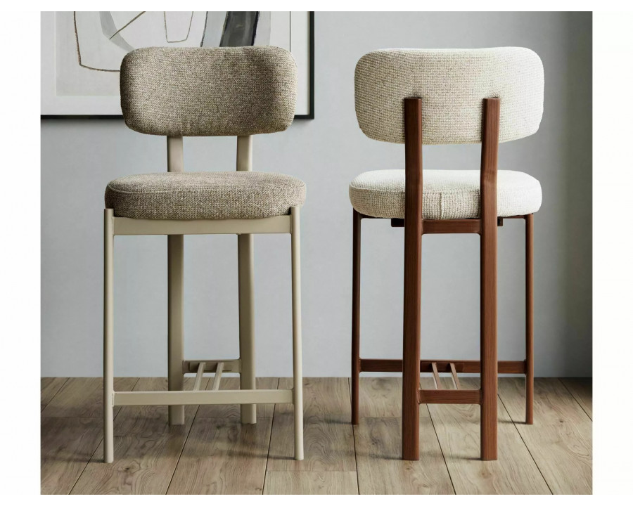 Напівбарний стілець кухонний Misaki H-2 Бежева тканина / Кашемір каркас