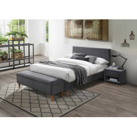 Двоспальне ліжко Azurro Velvet 160X200 Сірий