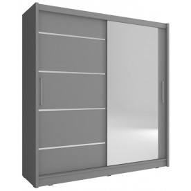 Шафа-купе Мая I Алю / Maja I Alu 180 2-дверна з дзеркалом Графіт 180х62х200 см.
