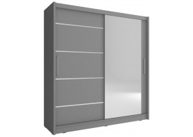 Шафа-купе Мая I Алю / Maja I Alu 180 2-дверна з дзеркалом Графіт 180х62х200 см.