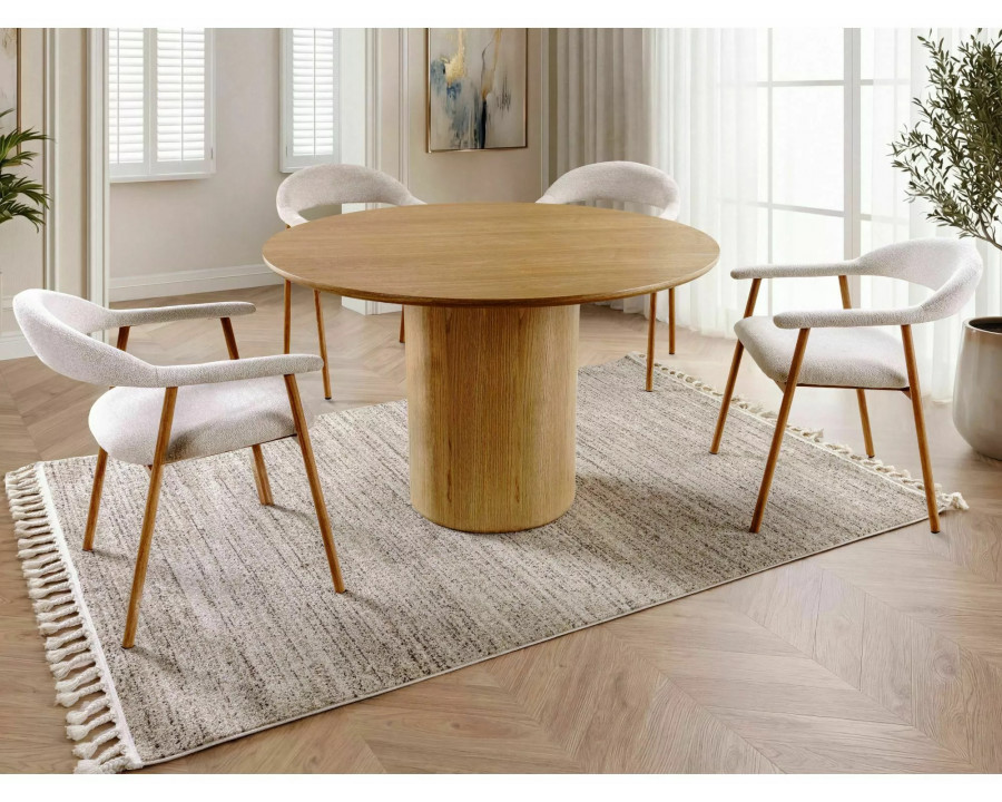 Стіл обідній кухонний Rondo ø120 см МДФ + шпон Дуб / Дуб каркас