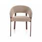 Стілець кухонний обідній м'який Nagoja D Бежева тканина / Горіх каркас