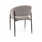 Стілець кухонний обідній м'який Akita Сіра тканина / Чорний каркас