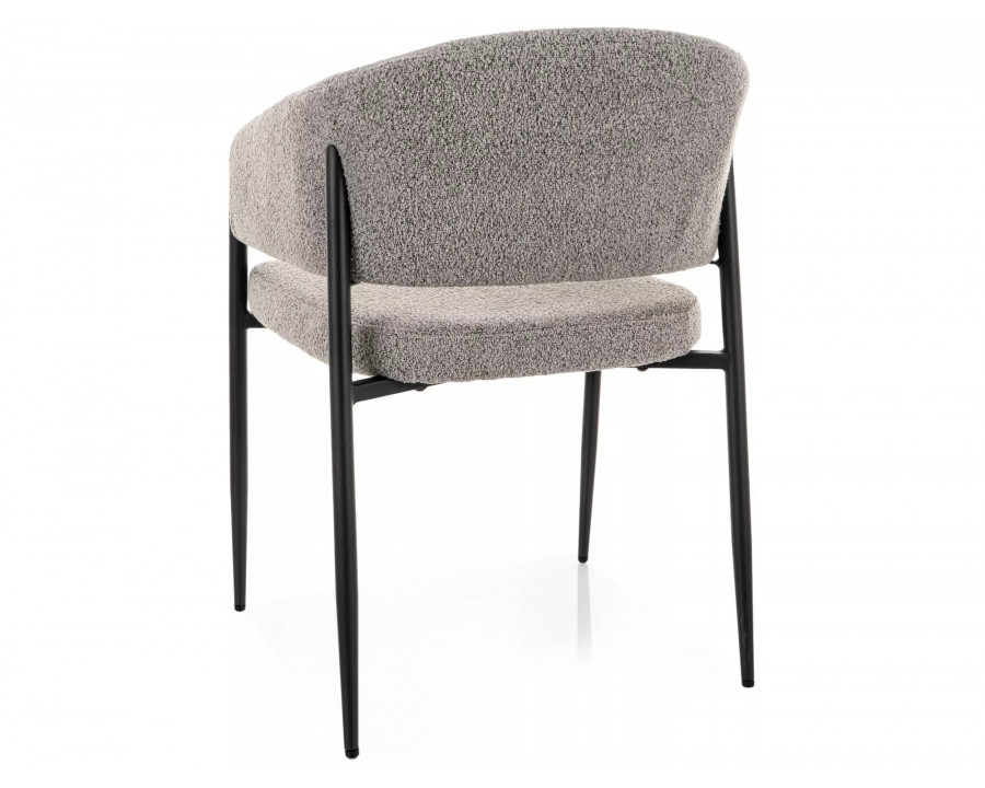Стілець кухонний обідній м'який Akita Сіра тканина / Чорний каркас
