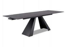 Стіл обідній розкладний SALVADORE CERAMIC 180(260)*90 сірий мармур/чорний мат