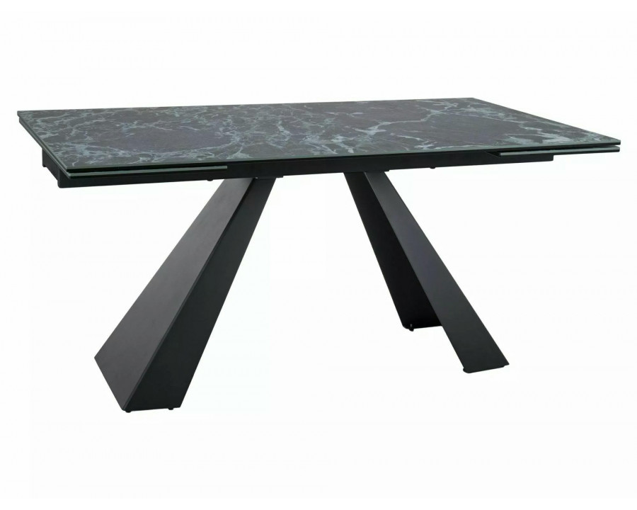 Обідній стіл розкладний SALVADORE CERAMIC Морський Verde Alpi / Чорний мат (160-240)X90 SALVADORETVC160