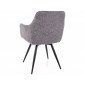 Стілець кухонний обідній м'який Ballo Leo Сіра тканина / Чорний каркас