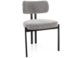 Стілець кухонний обідній м'який Misaki Сіра тканина / Чорний каркас