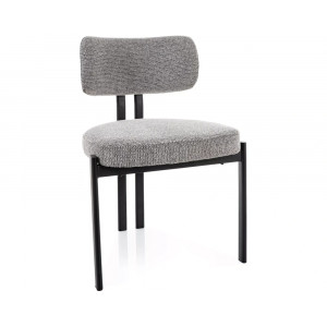 Стілець кухонний обідній м'який Misaki Сіра тканина / Чорний каркас