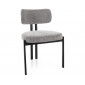 Стілець кухонний обідній м'який Misaki Сіра тканина / Чорний каркас