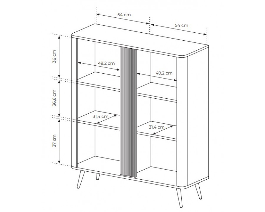Комод високий Веріс / Veris 2D/113 2-дверний Дуб дунін/чорний